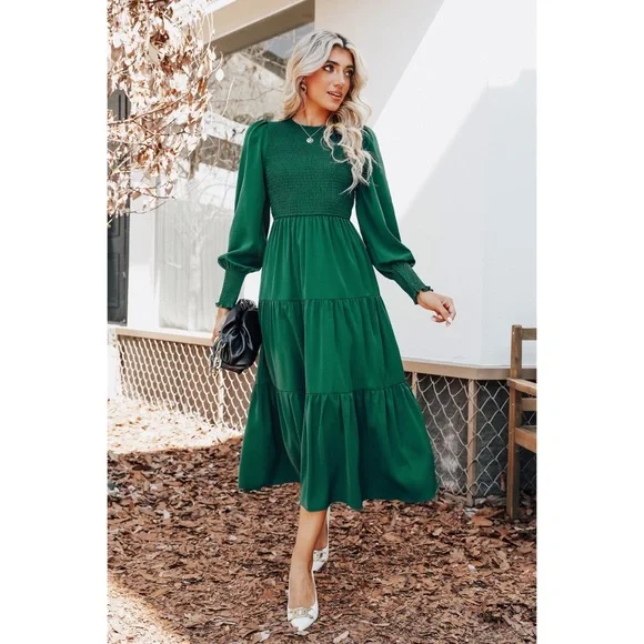 knee length dresses for ladies Anastasia - Long sleeve Navy Blue Gown  Shopanisa